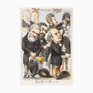 Quattro Onorevoli Ex Ministri - Litografia di A. Maganaro - metà XIX secolo, fine XIX secolo