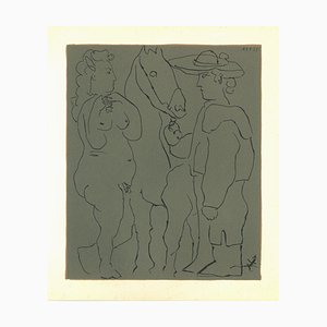 Picador, Femme et Cheval - Original Linocut After Pablo Picasso - 1962 1962