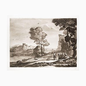 Acquaforte del Veritatis originale - B / N originale di Claude Lorrain - 1815-1815