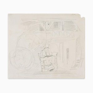 Drawing Artist - Original Pencil Drawing de LE Adan - Early 1900 Early 1900