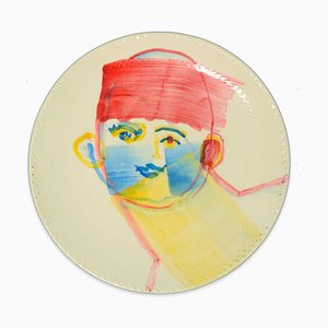 Chinese Man - Original Hand-made Flat Ceramic Dish by A. Kurakina - 2019 2019