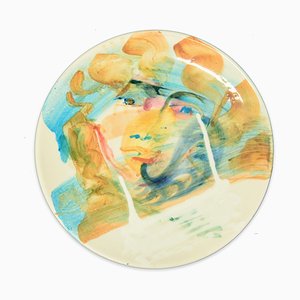 Golden Ringlets - Original Hand-made Flat Ceramic Dish by A. Kurakina - 2019 2019