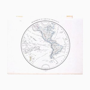 Hemisphere Of The New Continent - Antike Karte von JG Heck - 1834. 1834