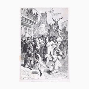 Le Carnaval - Original Woodcut Print After Emile Bayard - 1880 1880