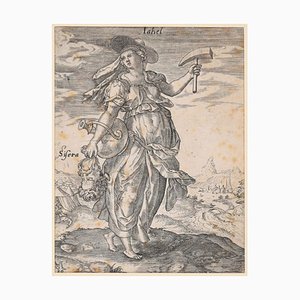 Jale with the Sisera's Head - Original Etching by M. Greuter 1586