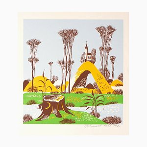 Landscape - Original Siebdruck von TP Rvat - 1974 1974