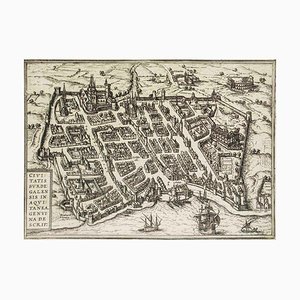 Burdigala, Carte de ''Civitates Orbis Terrarum'' - par F.Hogenberg - 1575 1575