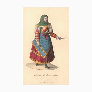 Costume di Chieuti Albanesi - Aquarelle par M. De Vito - 1820 ca. 1820 ca