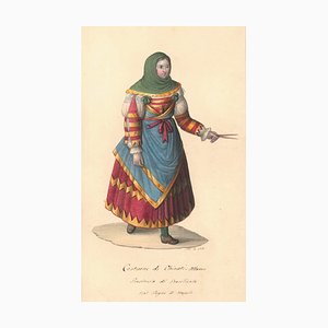 Costume di Chieuti Albanesi - Watercolor by M. De Vito - 1820 ca. 1820 c.a.