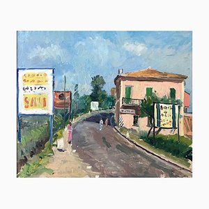 City Landscape - Olio su tela di Giovanni Malagodi - Metà XX Secolo, metà XX secolo