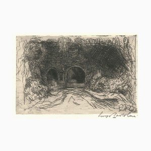 Fonte Canapina - Original Etching by Luigi Bartolini - 1940 1940