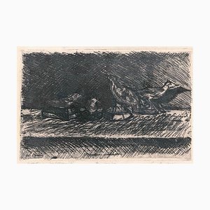 Uccellini Imbalsamati (Embalmed Birds) - Etching by Luigi Bartolini - 1943 1943