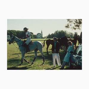 Polo People Oversize C Print Framed in Black di Slim Aarons