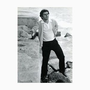 Portrait of Italian Singer Luigi Tenco by Pietro Pascuttini - B/w Photo - 1960s 1960s