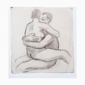 Couple - Original Drawing in Pencil - 20th Century 20th Century