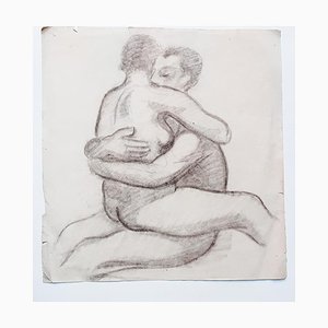 Couple - Original Drawing in Pencil - 20th Century 20th Century