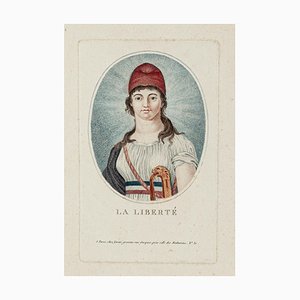 La Liberté - Original Colored Etching - Early 19th Century 1800