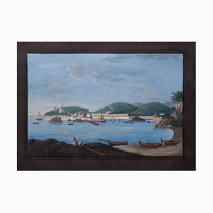 Isla de Ponza - Óleo sobre lienzo original - siglo XVIII