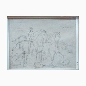 Sketch for ''The Horses'' - Original Pencil Drawing 1920s