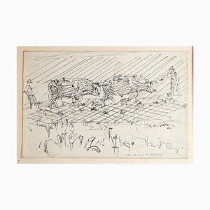 Labourage à la brunie - 1940s - Jacques Villon - Original Drawing - Modern 1940