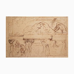 Sketch for the Parliament Hall “Thanatos and the Enigma” - 1900s - Drawing 1908