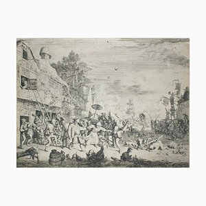 Grabado The Kermesse - Original de Cornelis Dusart - 1686 1685