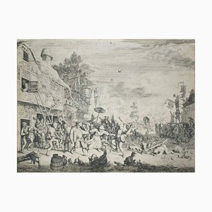 The Kermesse - Original Etching by Cornelis Dusart - 1686 1685