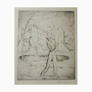 Gravure à l'eau-forte et Gravure Originale Selbstmörder par Magnus Zeller - 1919 1919