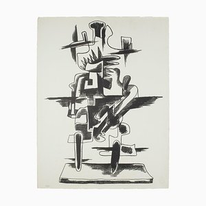 Le Merveilleux Radeau - Original b/w Lithograph by Zadkine Ossip - 1966 1966