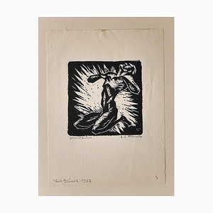 Suffering - Incisione in legno di carta originale di Erikma Lawson Frimke - 1937 1937