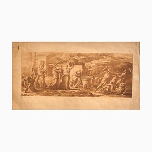 Gravure à l'Eau-Forte par E. Rosotte d'après Poussin - 19ème Siècle 19ème Siècle