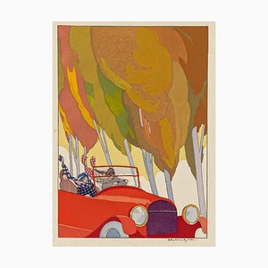 Paisaje - Pouchoir original de Leonardo Brunelleschi - 1920 1920