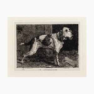 Alertness - Original Etching by Giovanni Battista Quadrone - Late 19th Century Late 19th Century