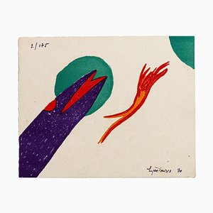 Lithographie Originale par Eugène Ionesco Composition - 1970 1970