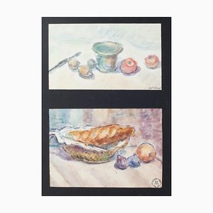 Still Lives - Original Watercolors on Paper by Simon Goldberg - 20th Century 20th century