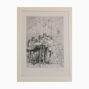 Salon - Original Etching by Auguste Brouet