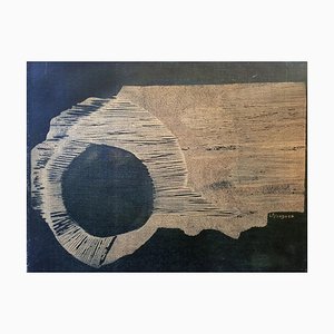 Woody Night On - Original Woodcut on canvas by Laura D'Andrea - 2000s 2000s