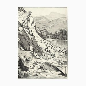 Landslide - Original Etching and Aquatint by Max Klinger - 1881 1881
