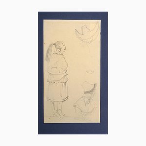 Caricature - Disegno originale a matita di Horace Vernet - Mid 1800 Mid 1800