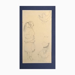 Caricatures - Dessin au Pluie Original par Horace Vernet - Mid 1800 Mid 1800