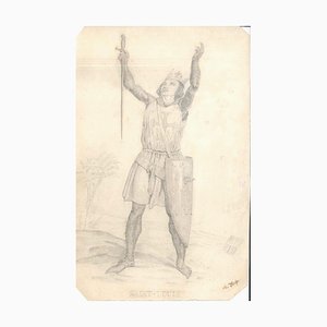 Saint-Louis - Original Pencil Drawing by Unknown French Artist 19th Century 19th Century