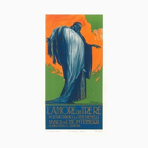 Litografía L'Amore dei Tre Re - Original publicity de L. Caldanzano - 1913 1913