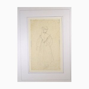 Disegno originale La Sorrentine - Original Pencil di Horace Vernet - Mid 1800 Mid 1800