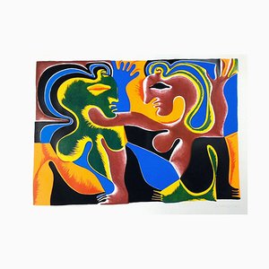 Lovers - Original Siebdruck von Fritz Baumgartner - ca. 1970 1970