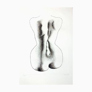 Desnudo femenino de la parte posterior - Grabado Original de Giacomo Porzano - 1972 1972