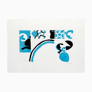 Composición abstracta - Grabado Original de Antonio Scordia - 1980 ca. 1980