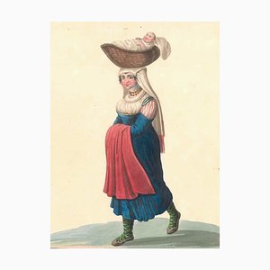 Costume di Cajazzo - Aquarelle par M. De Vito - 1820 ca. 1820 ca