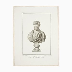 Bust of Septimius Severus - Original Etching by G.B. Leonetti After B. Nocchi 1821