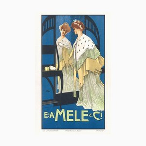 Litografía publicitaria vintage original Mele - L. Metlicovitz - 1900 ca. 1900 ca.