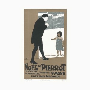 Lithographie Publicitaire Noel de Pierrot par A. Terzi - 1900 ca. 1900 ca.